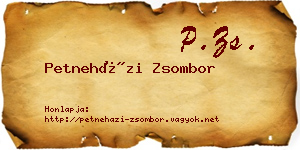 Petneházi Zsombor névjegykártya